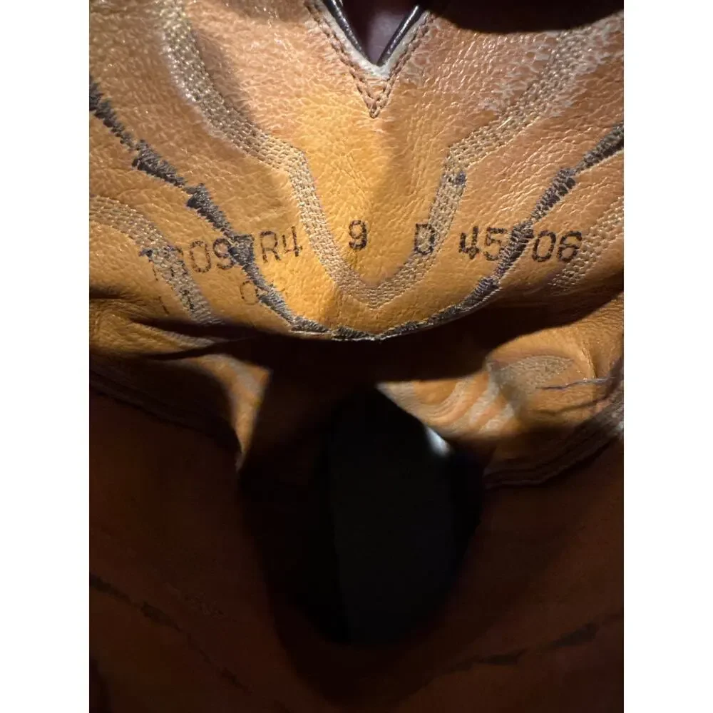 Lucchese 2000 Harrison Brown Cowhide Leather Cowboy Boots 9D